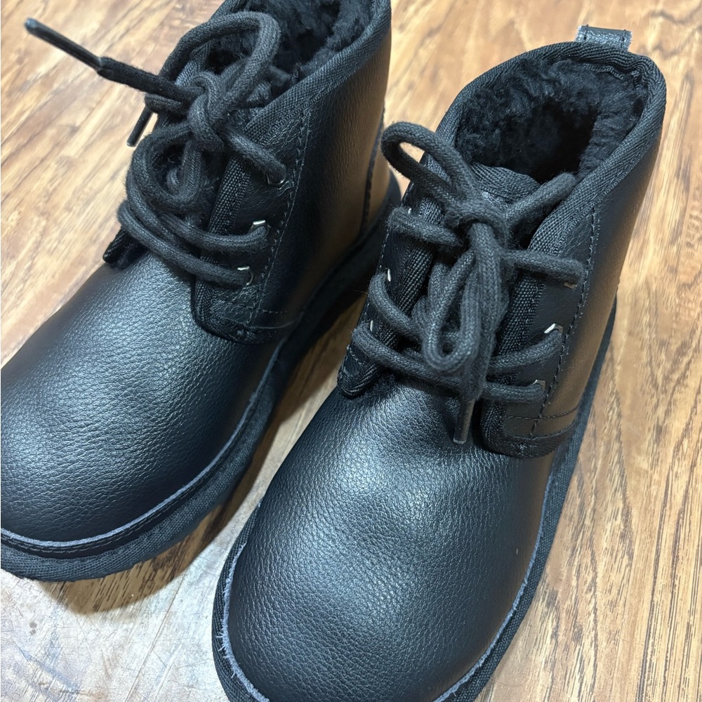 *SOLD - UGG Kids Black Leather Boots